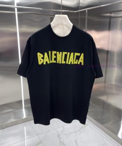BALENCIAGA Classic Collection-Printed Short Sleeved T-shirt For Celebrity Outfits-Adopting Doub 7ba25dw1
