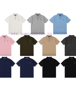 R77 RaLoro Pianah Lauren Knitted Pony Embroidered Collar Polo Sweater Three Button Sweater Shor gqknihrz