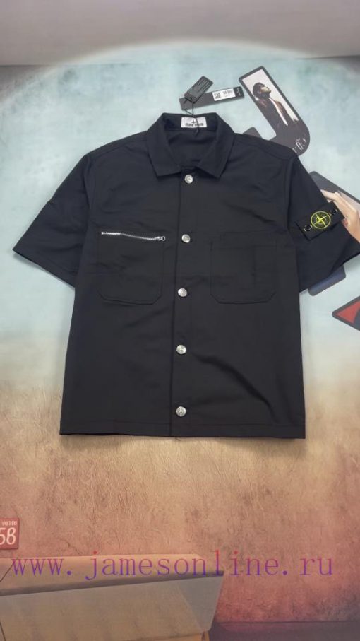 Real Time Video ShootingStone Island 𝐒𝐓𝐎𝐍𝐄𝐈𝐒𝐋𝐀𝐍𝐃 24SS Compass Sleeve Label Short Sleeve Shirt*N 15eupyt4 - Image 2