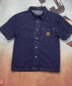 Real Time Video ShootingLouis Vuitton 25FW LV Chest Leather Label Pearl Button Denim Short Slee 8w14kajz