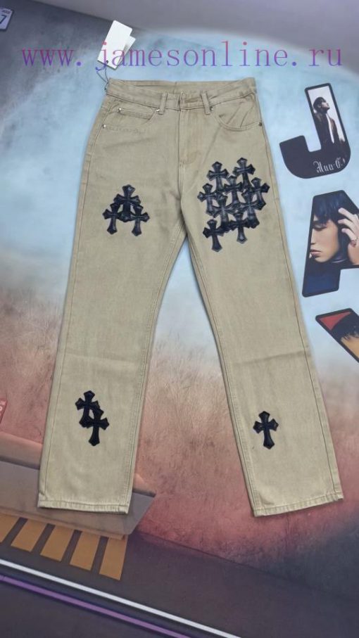 Real Time Video ShootingCroheart 𝐂𝐡𝐫𝐨𝐦𝐞𝐇𝐞𝐚𝐫𝐭 25FW CH Rivet Plain Edition Khaki Patchwork Jeans* g8o3gmwg