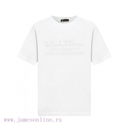 The LV Louis Vuitton 25SS Brand New Craftsmanship Features A Logo Round Neck Short Sleeved T-sh w0w4fr4u - Image 2