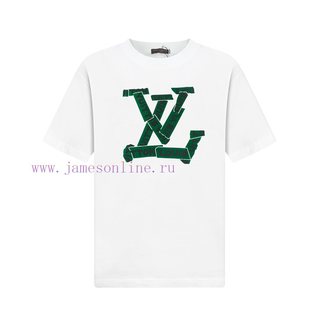 LV Louis Vuitton 25SS New Approach 3D Dual Process Logo Round Neck Short Sleeved T-shirt Formed oolntywf