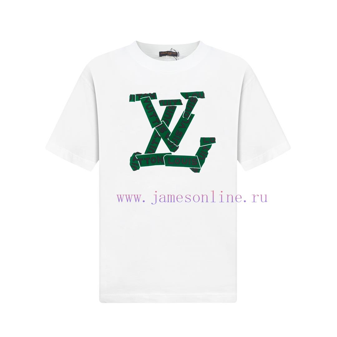 LV Louis Vuitton 25SS New Approach 3D Dual Process Logo Round Neck Short Sleeved T-shirt Formed oolntywf - Image 2