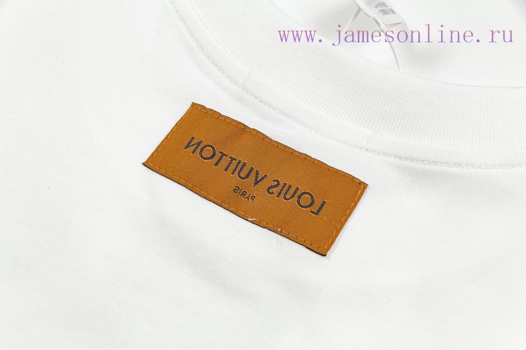 LV Louis Vuitton 25SS New Approach 3D Dual Process Logo Round Neck Short Sleeved T-shirt Formed oolntywf - Image 8