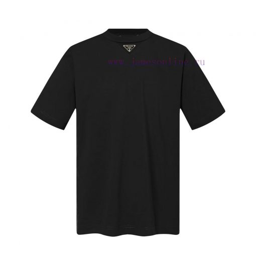 Prada Chest Triangle LogoThe Fabric Is Made Of 26s Double Yarn Combed Cotton Tightly Spun Yarn ok493zt9 - Image 2