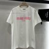 Miumi * 2025 New Product LaunchedRound Neck Printed Letters 𝑇𝑒𝑒Customized YB Twill All Cotton M yw9nt49g