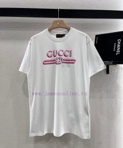 Gucci2025 New Product LaunchRound Neck Printed Letters 𝑇𝑒𝑒Customized YB Twill All Cotton Materi m3rgpm52