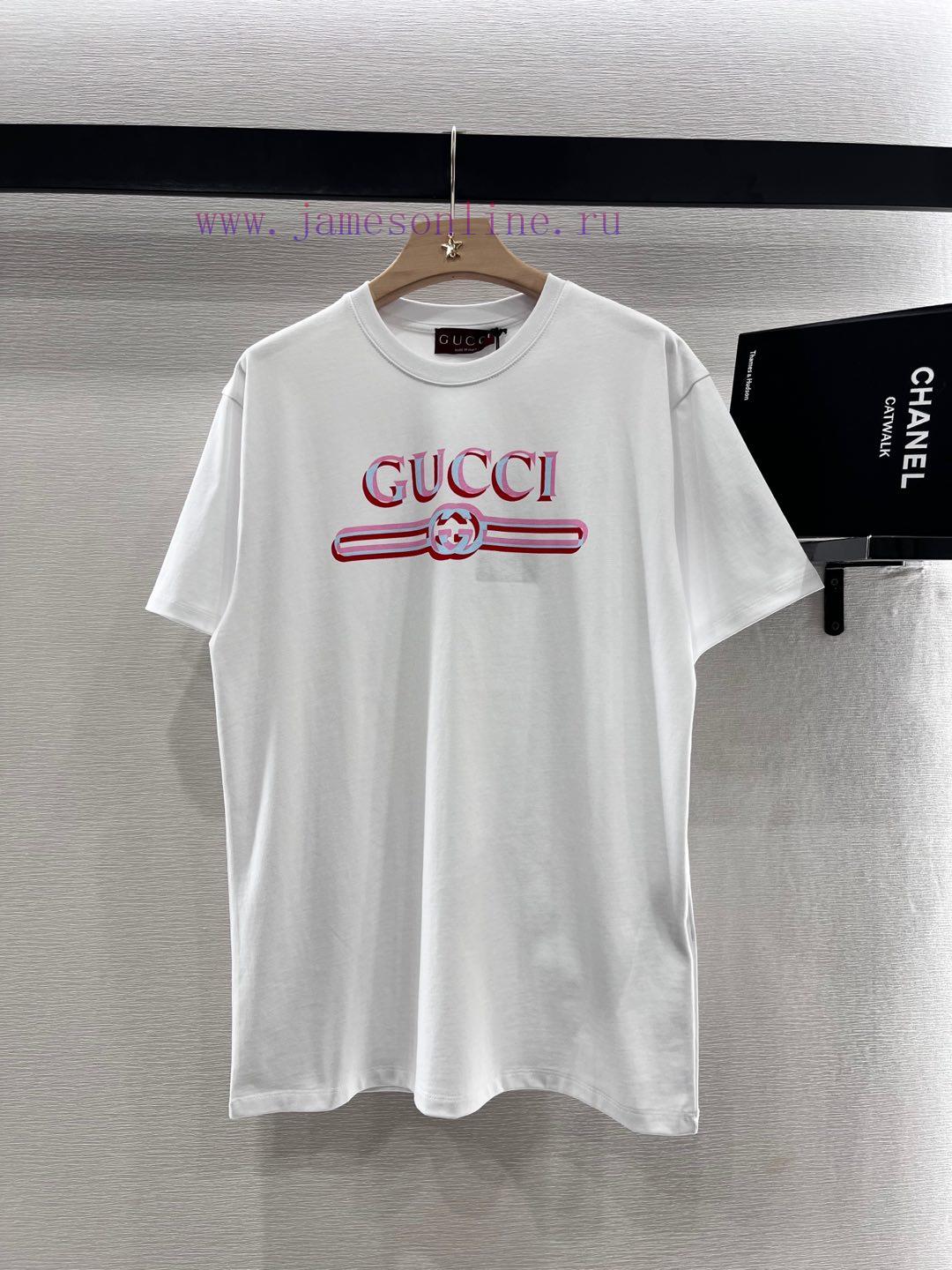 Gucci2025 New Product LaunchRound Neck Printed Letters 𝑇𝑒𝑒Customized YB Twill All Cotton Materi m3rgpm52 - Image 2