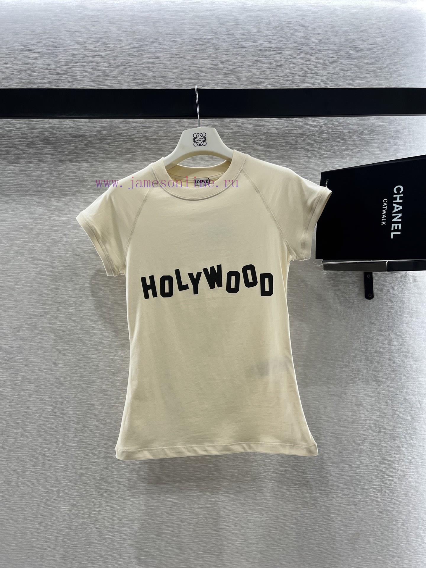 Loewe2025 New Product LaunchRound Neck Printed Letters 𝑇𝑒𝑒Customized YB Native All Cotton Mater app73pvg