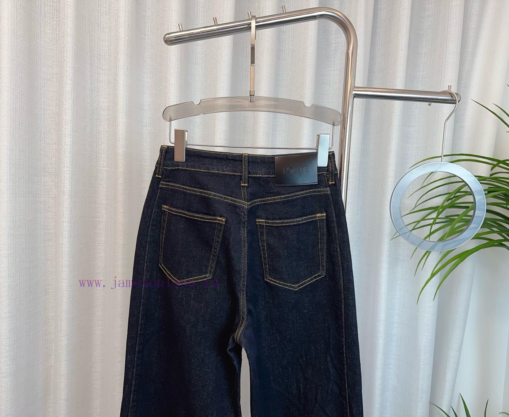 LOE * New Runway Style Printed Logo Wide Leg Jeans Custom Woven Stretch Washed Denim Cotton Fab ebxvwb5v - Image 6