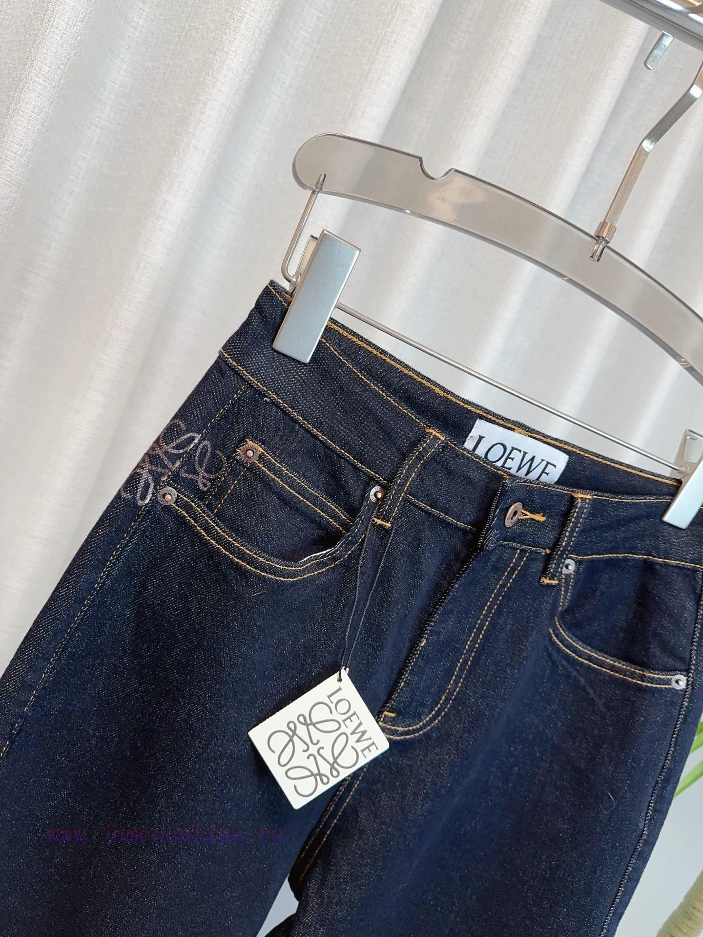 LOE * New Runway Style Printed Logo Wide Leg Jeans Custom Woven Stretch Washed Denim Cotton Fab ebxvwb5v - Image 8