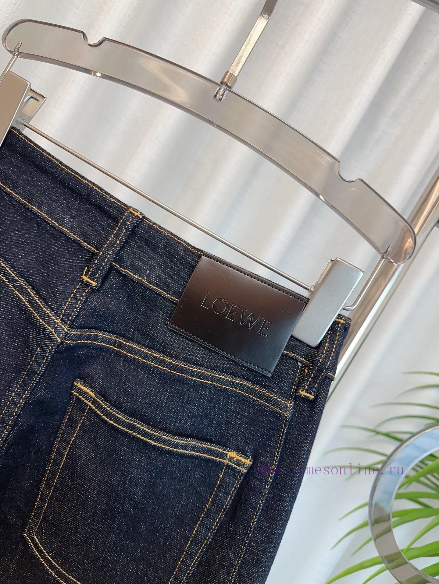 LOE * New Runway Style Printed Logo Wide Leg Jeans Custom Woven Stretch Washed Denim Cotton Fab ebxvwb5v - Image 9