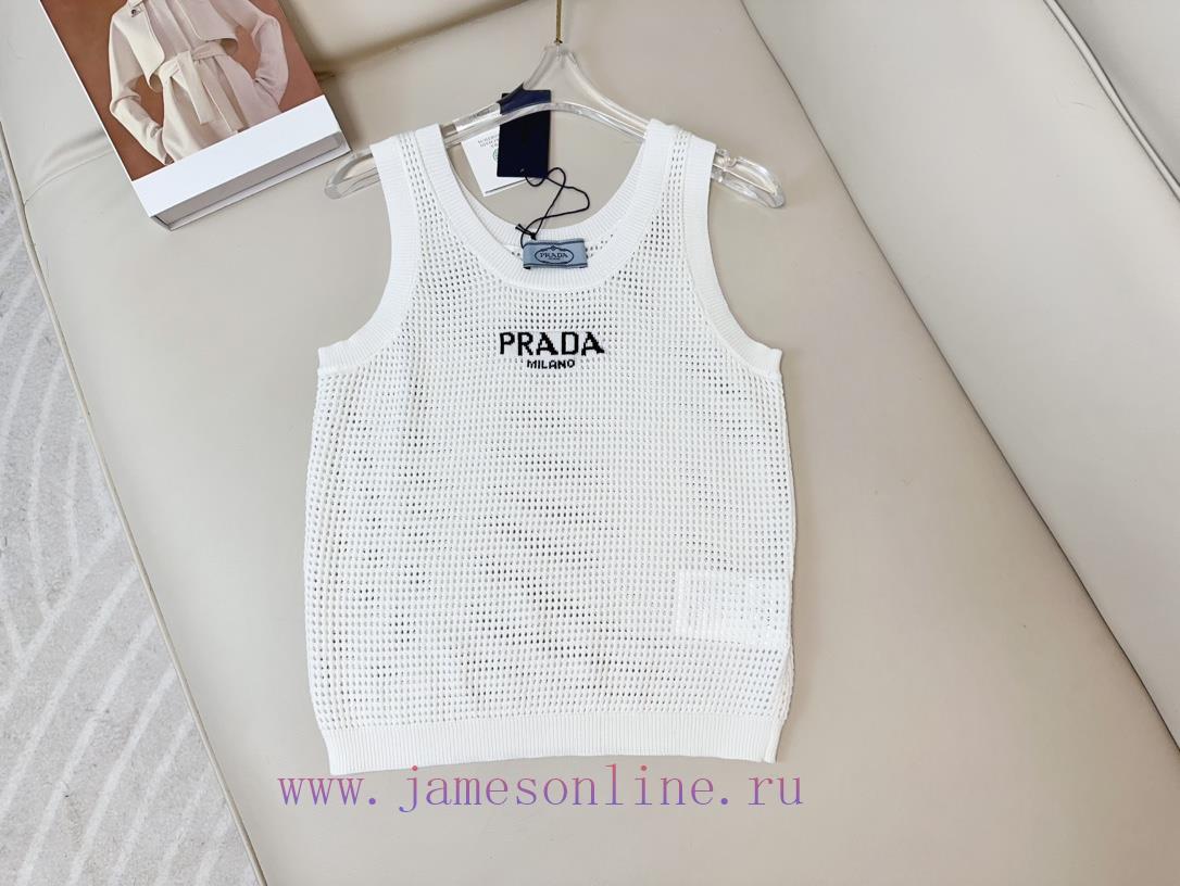 PRA * * New Logo Wool Hollow Vest Custom Woven Wool Hollow Fabric Texture Soft And Comfortable 2wl60ml6 - Image 2
