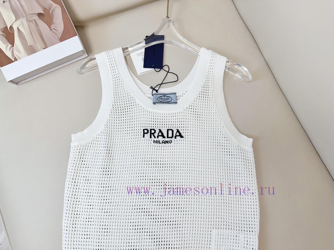 PRA * * New Logo Wool Hollow Vest Custom Woven Wool Hollow Fabric Texture Soft And Comfortable 2wl60ml6 - Image 4