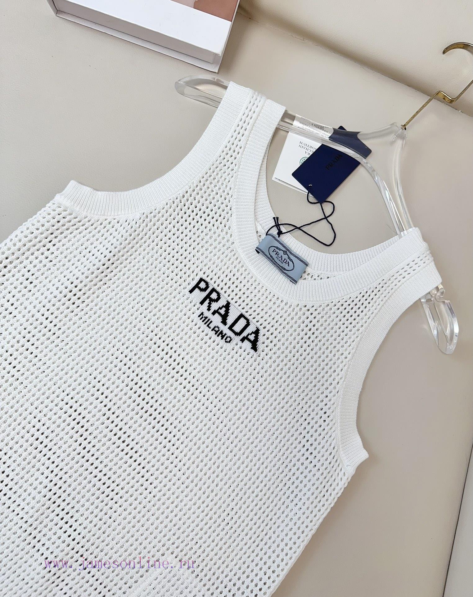 PRA * * New Logo Wool Hollow Vest Custom Woven Wool Hollow Fabric Texture Soft And Comfortable 2wl60ml6 - Image 5