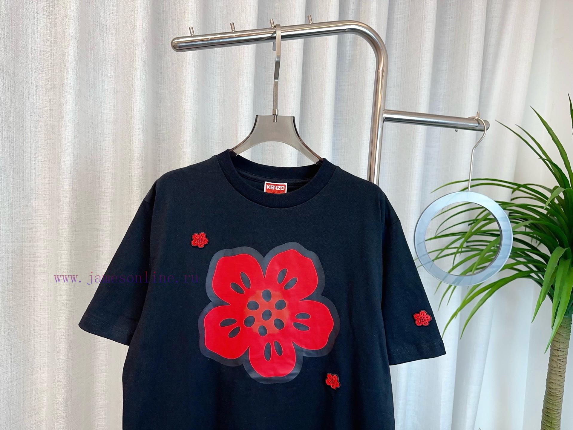 KEN * * New Heavy Industry Haitang Flower Series Embroidered+Printed Logo T-shirt Customized Pu urmed9jj - Image 4