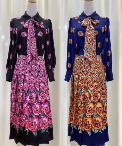 New Styles Are Coming BRAZITY Multi Style Spring And Autumn Retro Printed Shirt Half Skirt Shir xq26vovt