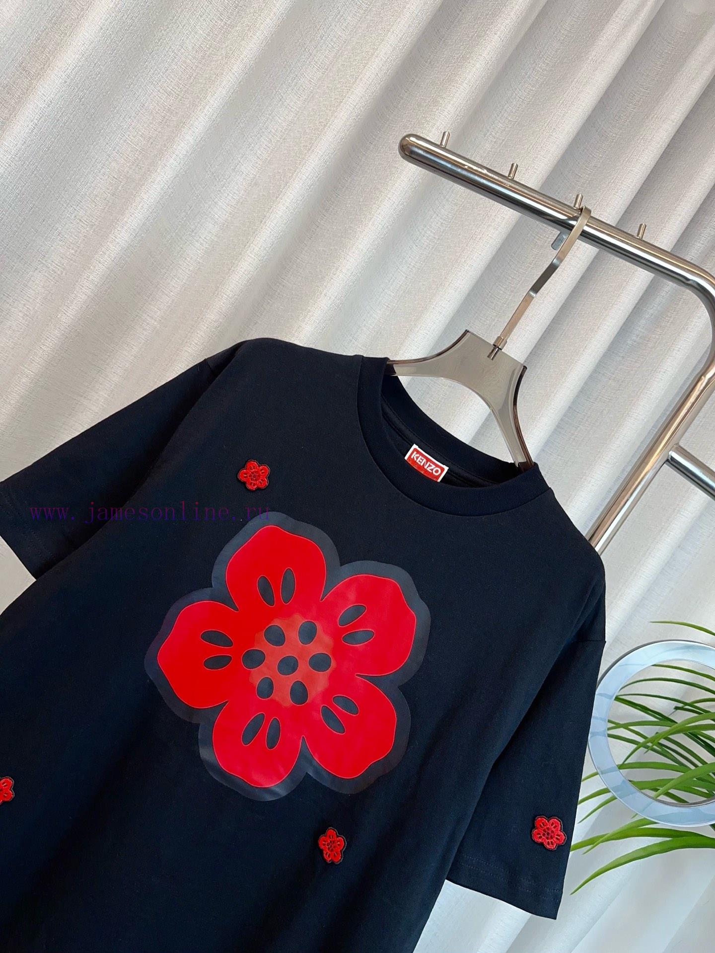 KEN * * New Heavy Industry Haitang Flower Series Embroidered+Printed Logo T-shirt Customized Pu urmed9jj - Image 5