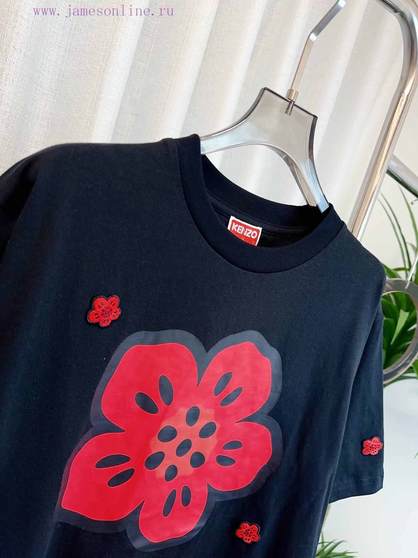 KEN * * New Heavy Industry Haitang Flower Series Embroidered+Printed Logo T-shirt Customized Pu urmed9jj - Image 8