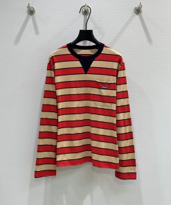 25SS Early Spring New P Home Red Striped Long Sleeve Compared To YB One To One Stripe Alignment h2iejk8z