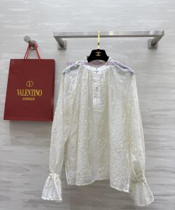 Valentin ² ⁵ New Heavy Duty Embroidered Silk Cotton Shirt With French Retro Style Round Neck De a7q55f8i