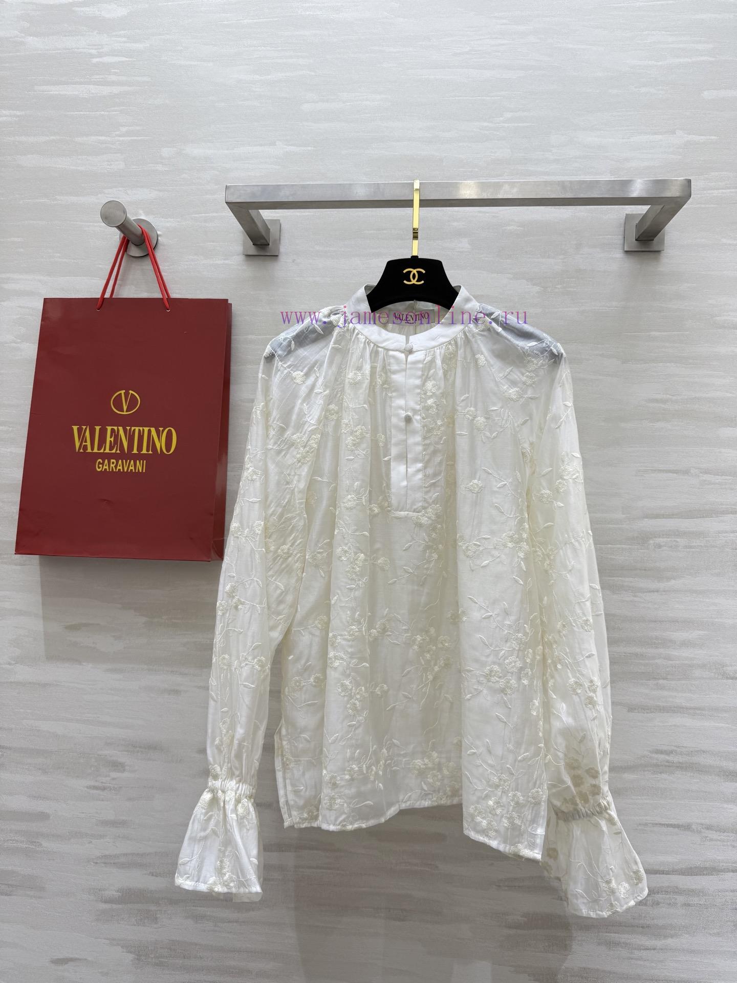 Valentin ² ⁵ New Heavy Duty Embroidered Silk Cotton Shirt With French Retro Style Round Neck De a7q55f8i