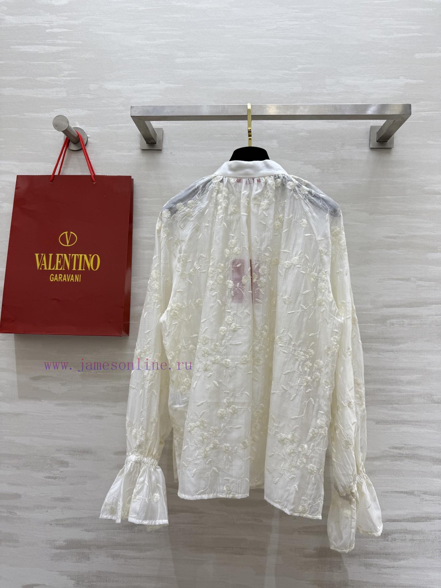 Valentin ² ⁵ New Heavy Duty Embroidered Silk Cotton Shirt With French Retro Style Round Neck De a7q55f8i - Image 10