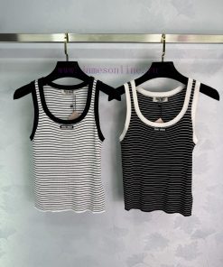 25 Summer Miumi * High-quality U-neck Shiny Silk Elastic Zhangzai Temperament Versatile Vest Re ii24glnb