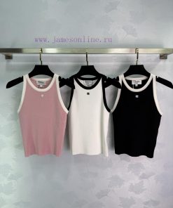 Chanel 25 Summer New U-neck Silk Cotton Elastic Temperament Versatile Vest Pink/beige/black 3 ️ 2jyyb1sz