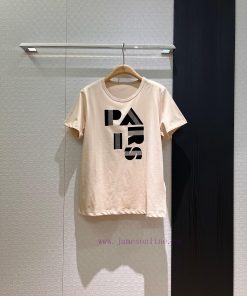 New Style 🥰 Letter Printed T-shirt Pairs ️ Simple Casual Contrasting Color Letter Jujube Red Kh bl6p4ho9