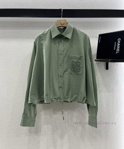 Loewe2025 New Product LaunchDrawstring Cape Long Sleeved ShirtCustomized YB Twill Pleated All C 3hofrcq9