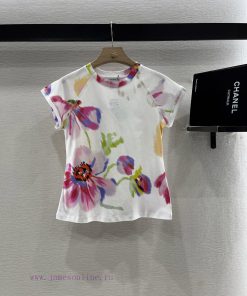 Loewe2025 New Product LaunchDyeing Flower Print 𝑇𝑒𝑒Customized YB Silky Cotton Material With Bre wa54rxc8