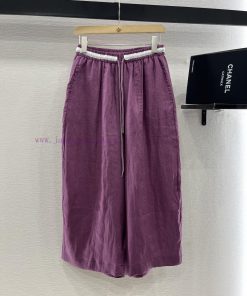 Chanel 2025 New Product LaunchLinen Wide Leg Cropped PantsCustomized YB Imported Linen Material 4ihv775m