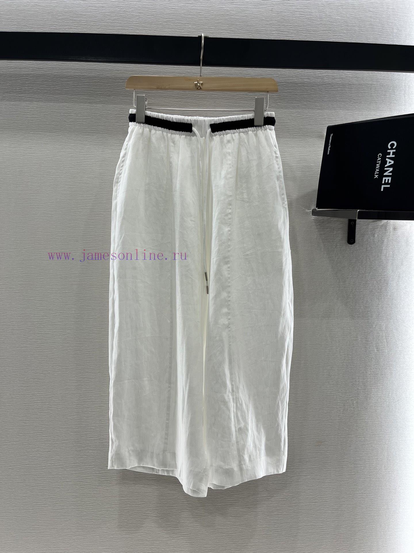 Chanel 2025 New Product LaunchLinen Wide Leg Cropped PantsCustomized YB Imported Linen Material 7f51i3ri