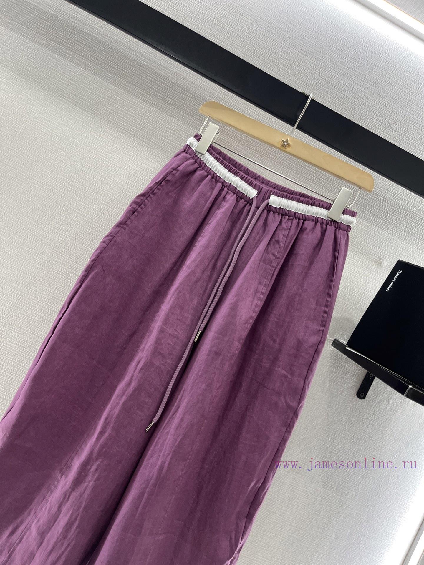 Chanel 2025 New Product LaunchLinen Wide Leg Cropped PantsCustomized YB Imported Linen Material 4ihv775m - Image 4