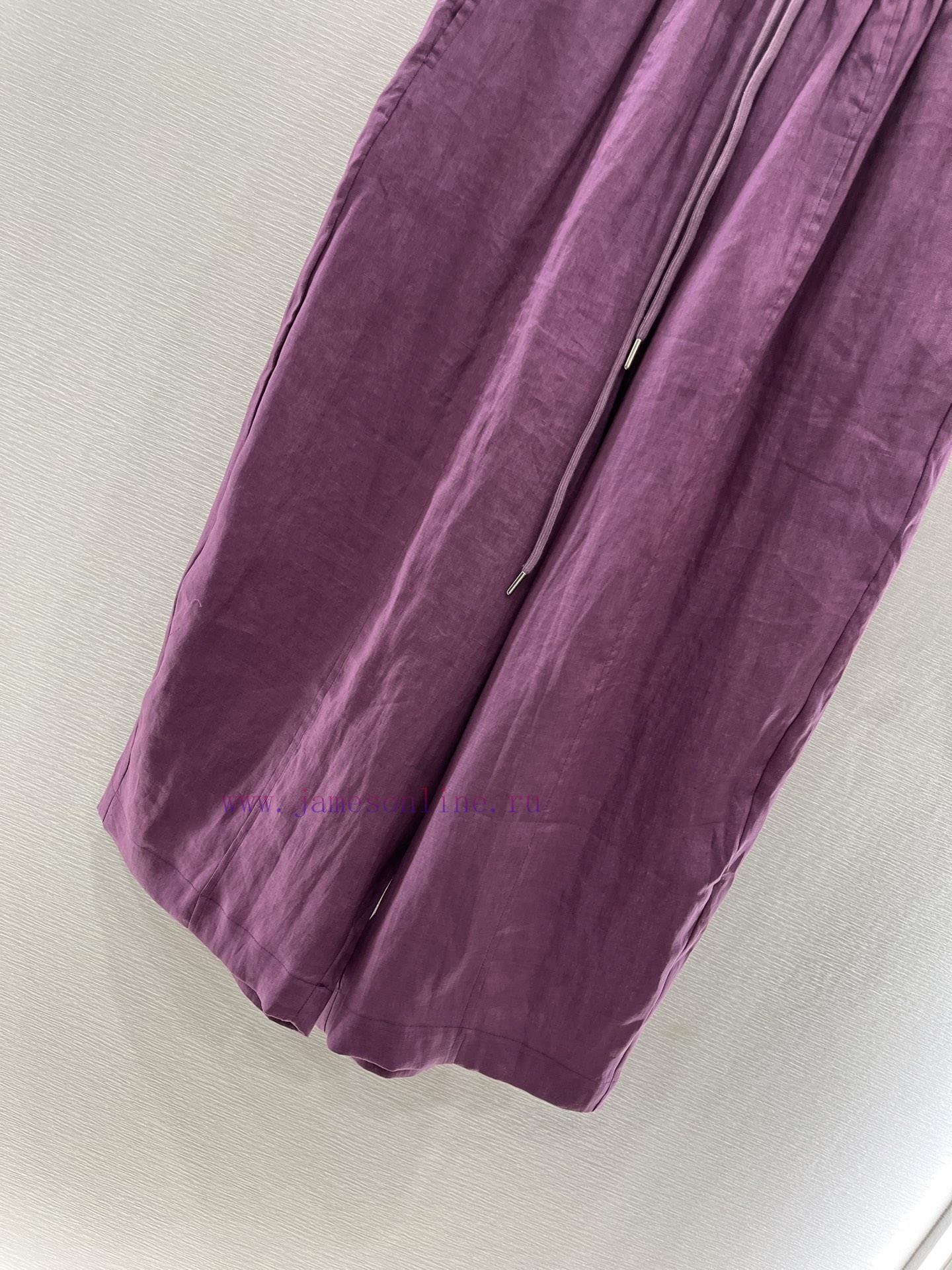 Chanel 2025 New Product LaunchLinen Wide Leg Cropped PantsCustomized YB Imported Linen Material 4ihv775m - Image 6