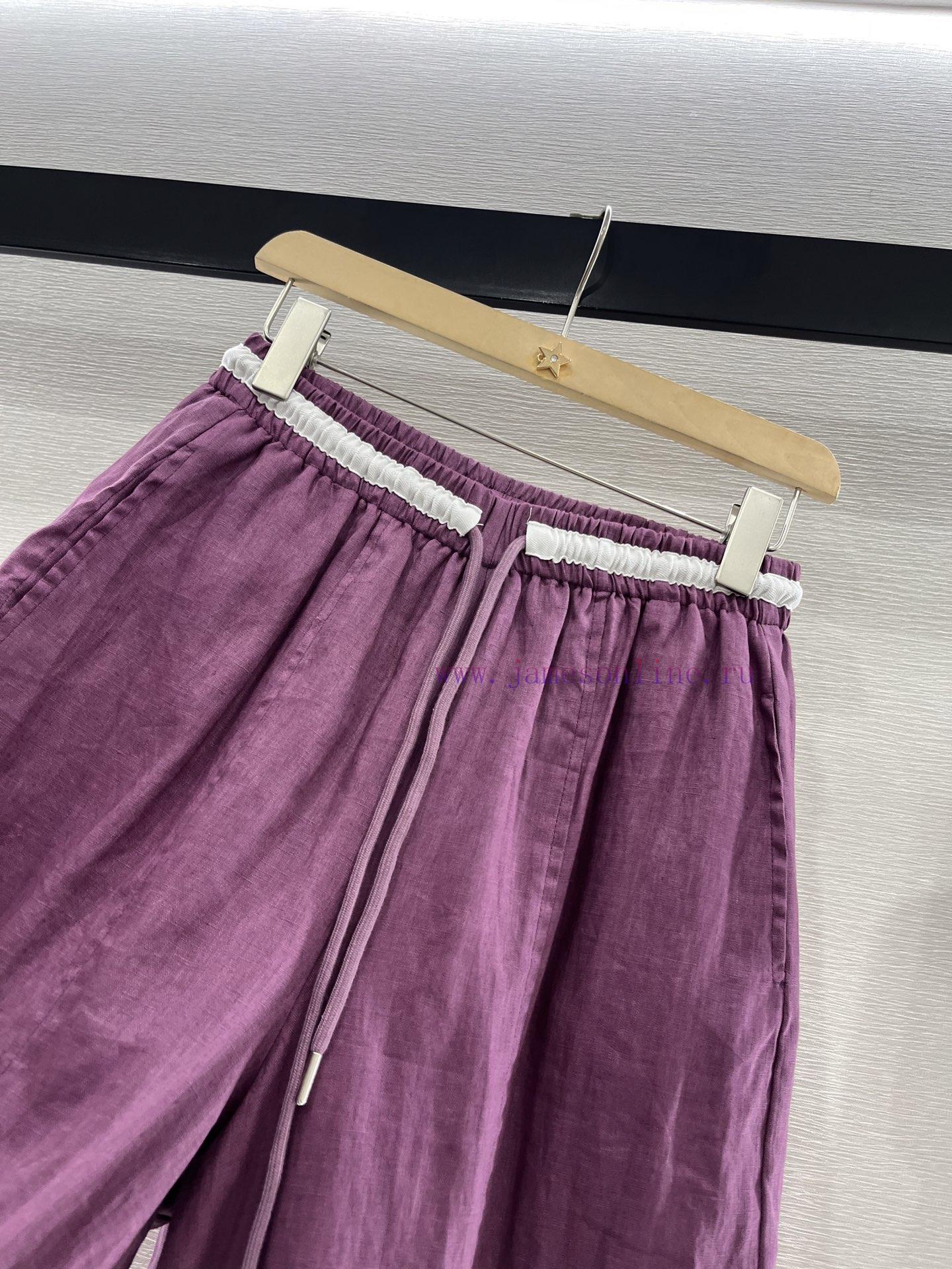 Chanel 2025 New Product LaunchLinen Wide Leg Cropped PantsCustomized YB Imported Linen Material 4ihv775m - Image 7