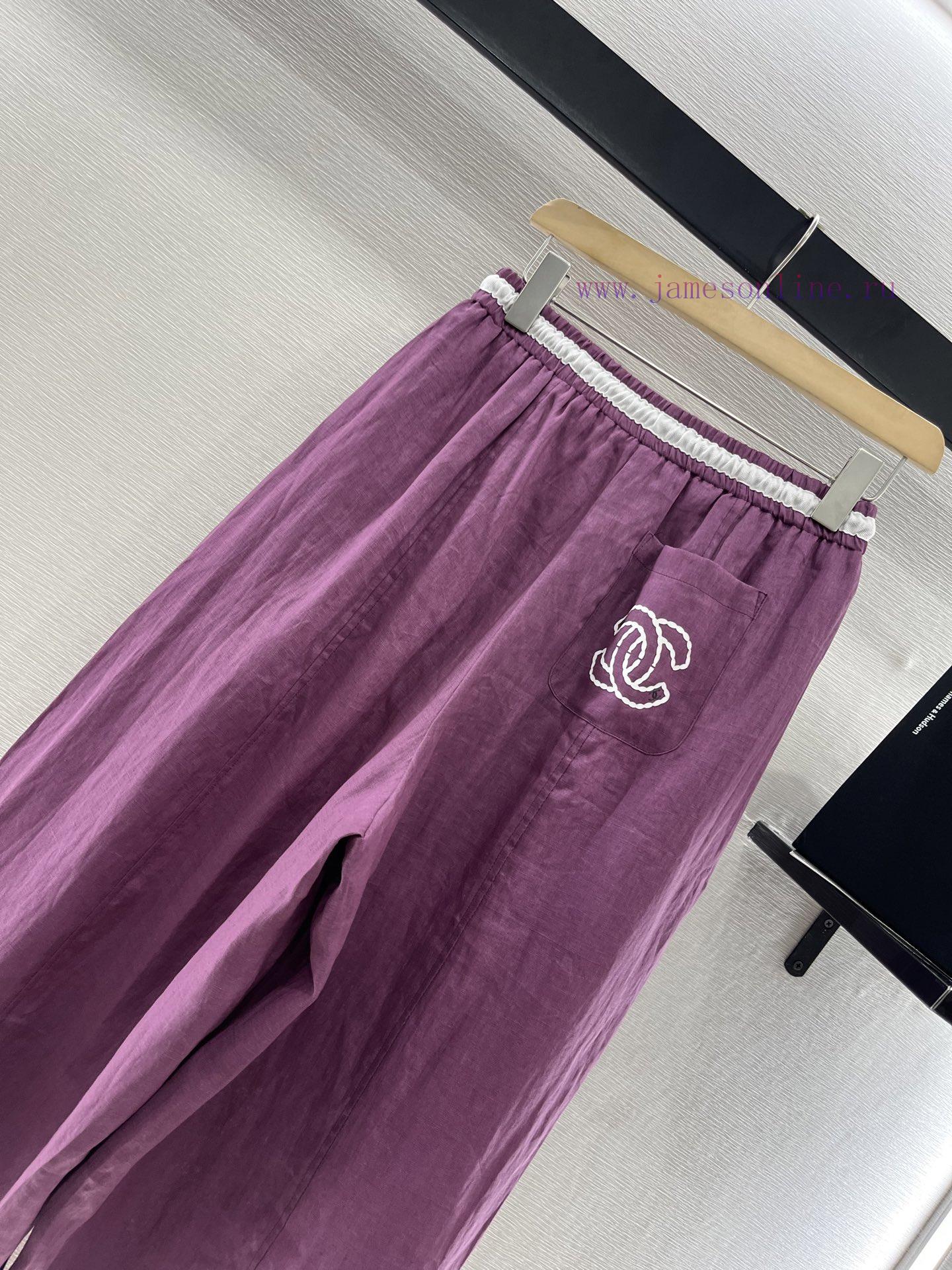 Chanel 2025 New Product LaunchLinen Wide Leg Cropped PantsCustomized YB Imported Linen Material 4ihv775m - Image 8