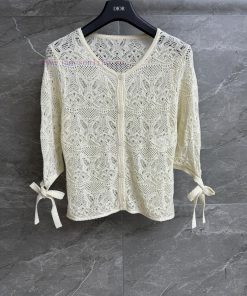 Summer New ArrivalsDior Hollow Knitted Cardigan 2025 Spring/Summer Collection Sleeve Strap Desi 7g1wxltq