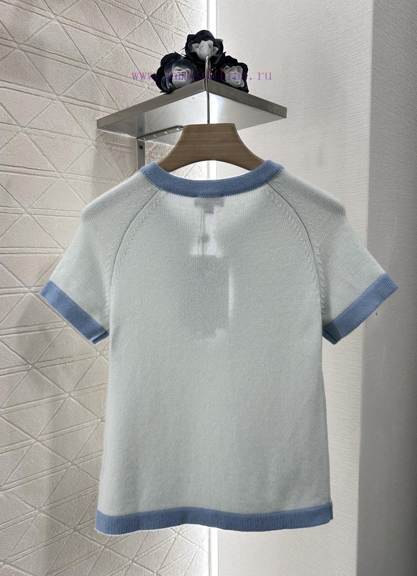 Chanel 2025 New Product LaunchDigging Edging Contrasting Knitted Short SleevesCustomized YB Cas dmpiq28y - Image 3