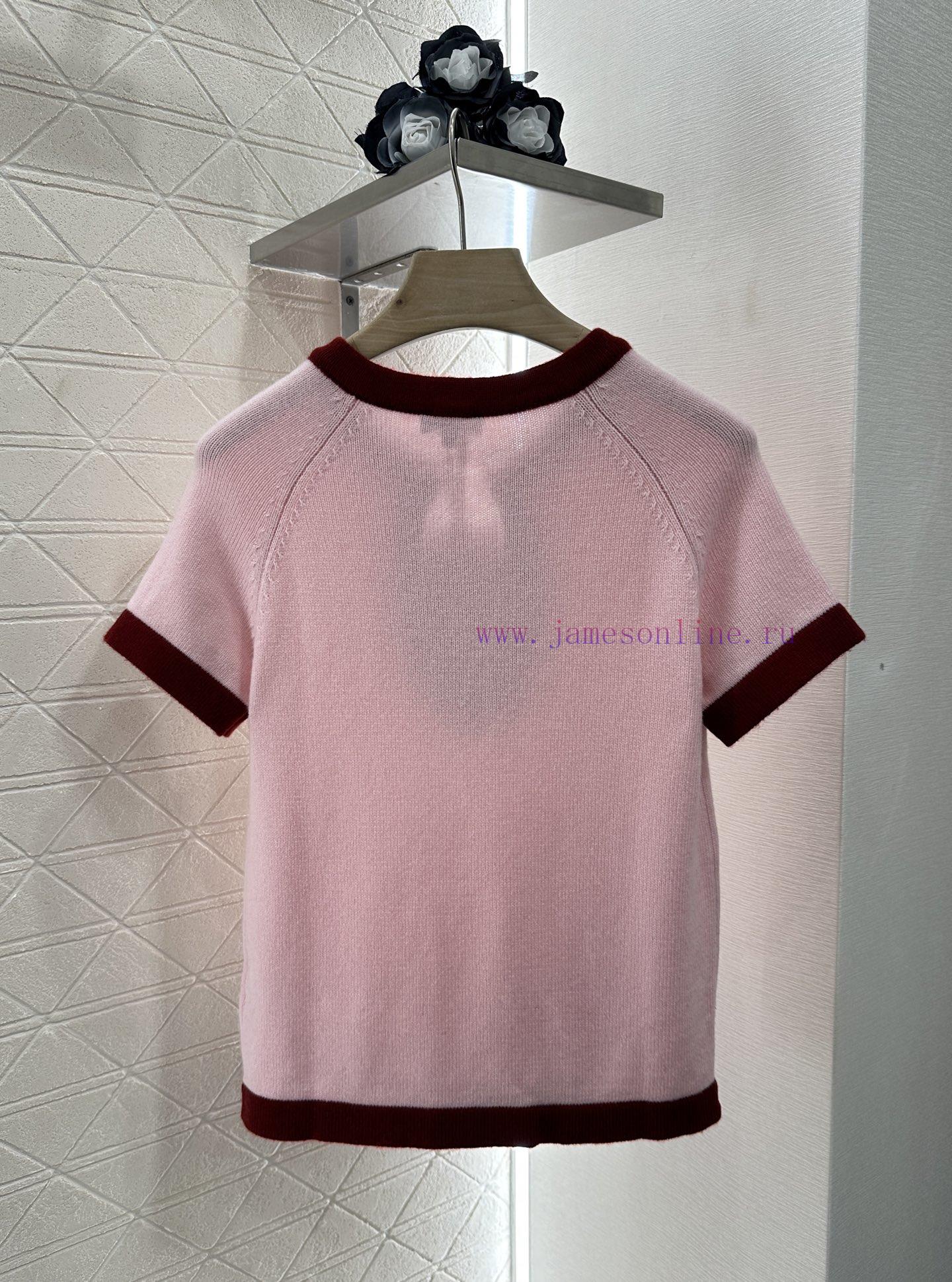 Chanel 2025 New Product LaunchDigging Edging Contrasting Knitted Short SleevesCustomized YB Cas kfk5h74i - Image 3