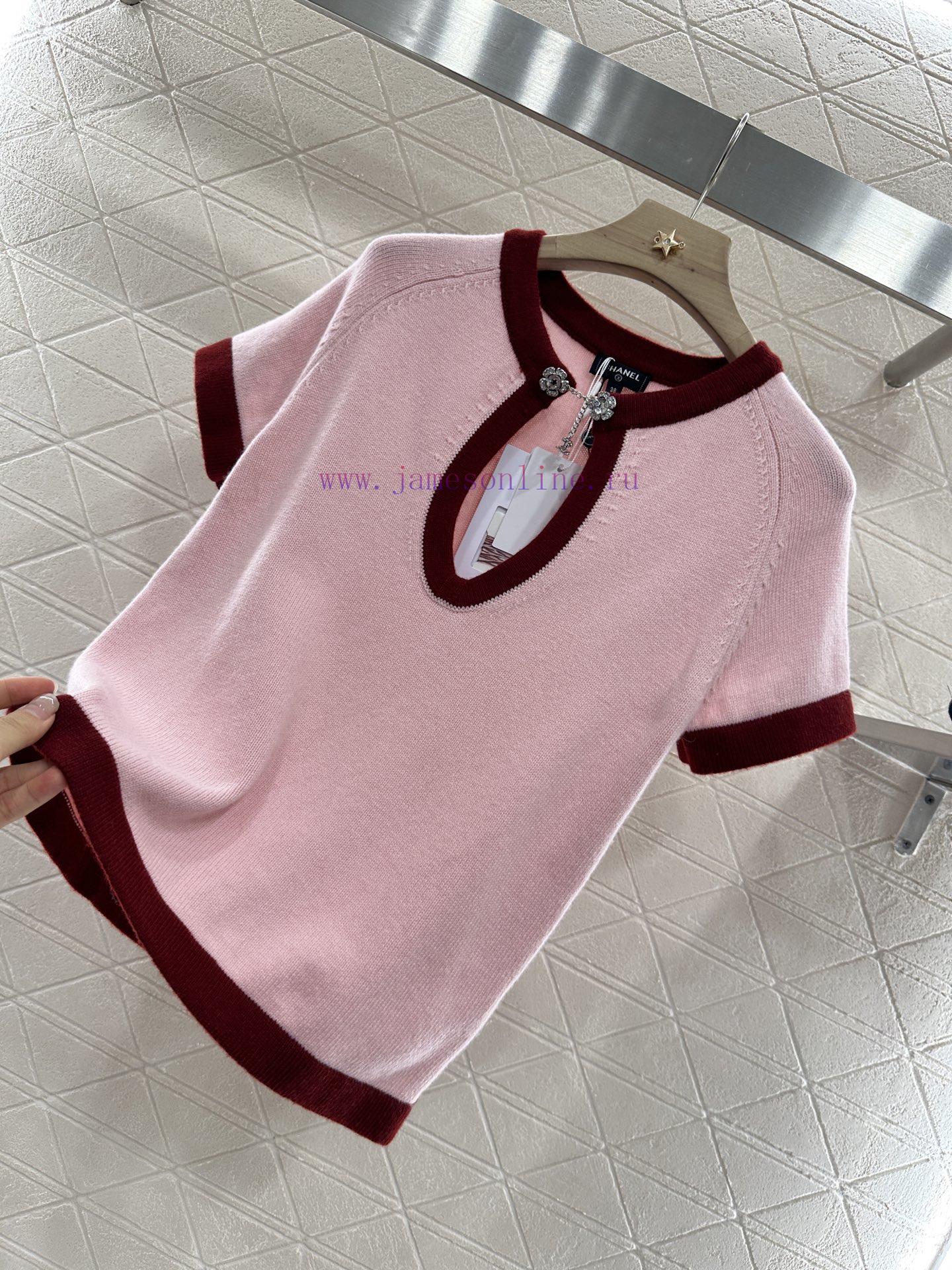 Chanel 2025 New Product LaunchDigging Edging Contrasting Knitted Short SleevesCustomized YB Cas kfk5h74i - Image 7
