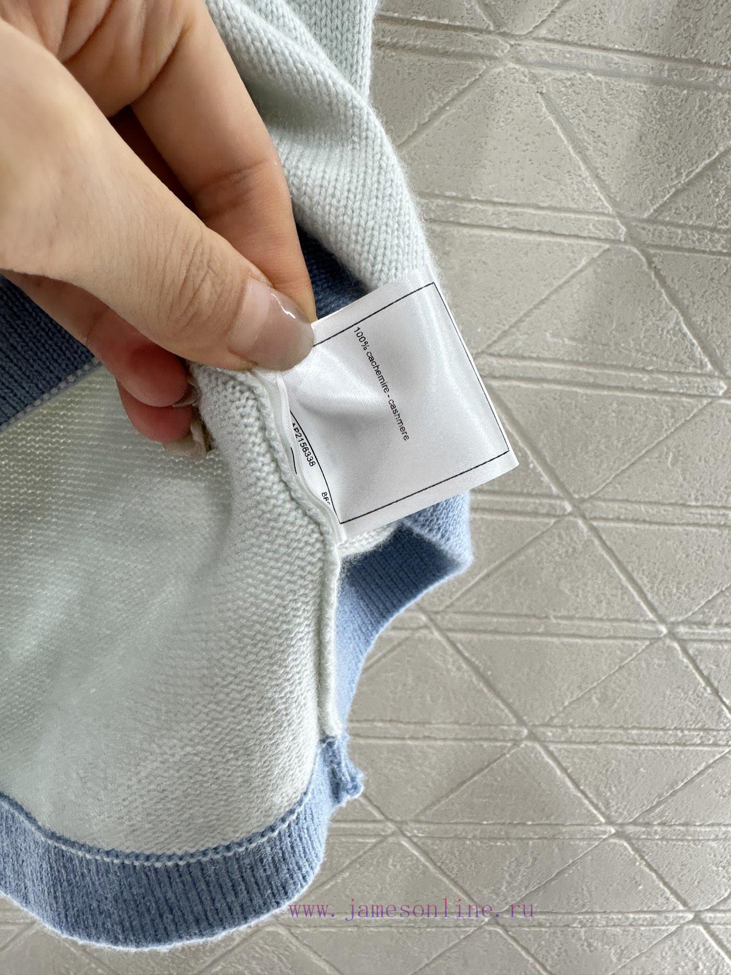 Chanel 2025 New Product LaunchDigging Edging Contrasting Knitted Short SleevesCustomized YB Cas dmpiq28y - Image 10