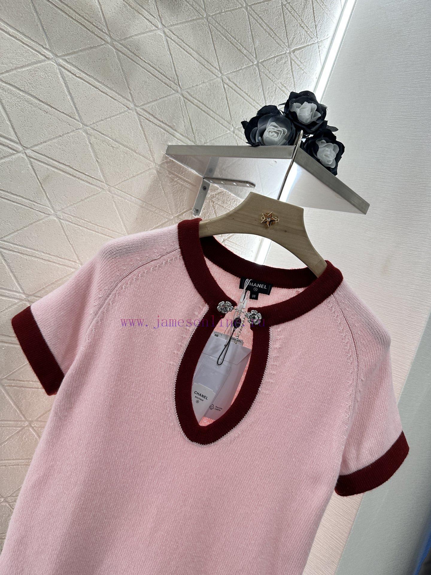 Chanel 2025 New Product LaunchDigging Edging Contrasting Knitted Short SleevesCustomized YB Cas kfk5h74i - Image 9