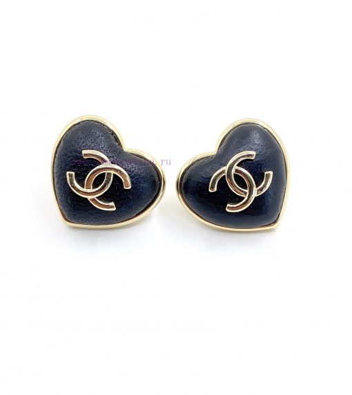 CH * Nel Black Heart ️ Ear Studs Consistent ZP Brass MaterialUpdate Time: November 18 2023 By S kygnhpoj - Image 2