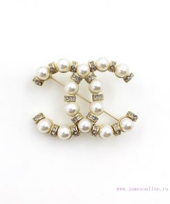CHANEL Chanel Double C Brooch With Diamond And Bead High Quality Same Material Genuine Brass Io 59i9i959
