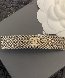 Today's New Code H513Chanel Hair Clip Hot Selling Item Hot NewCHAN 23 Five Row Hollow Black Rhi mdt9bwvh