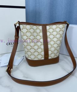 Loewe Bags TRIOMPHE CANVAS NANO Logo Printed Small Bucket Bag Size 22 X 13cm Synthetic Leather/cowhide Fab p8voq5u1