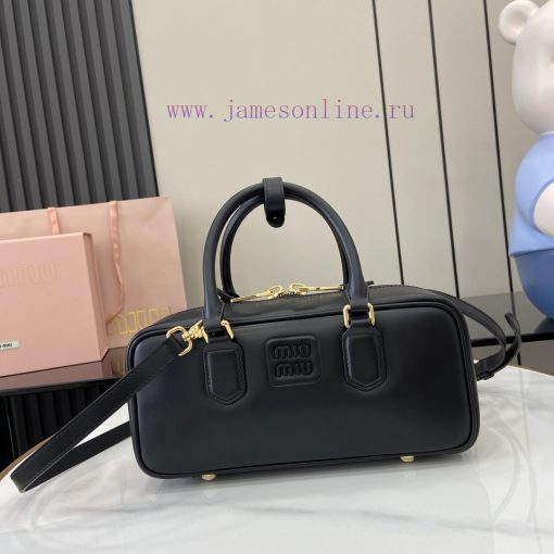 MiuMiu Bags New Miumiu Miu Arcadie Cowhide Medium (27cm) Bowling Handbag/Crossbody Bag - Cognac Leather Wit 3awk3gf3